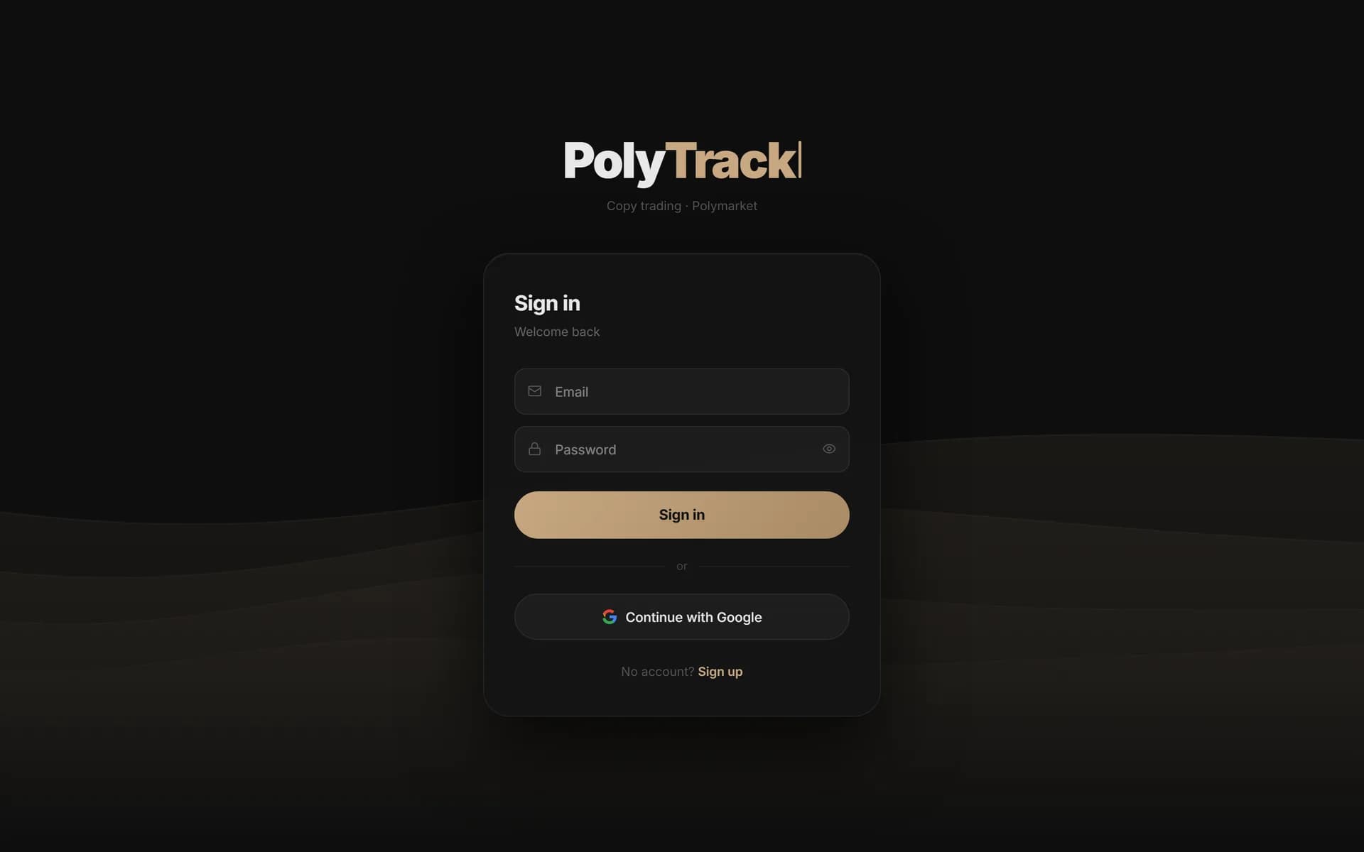 PolyTrack sign-in page