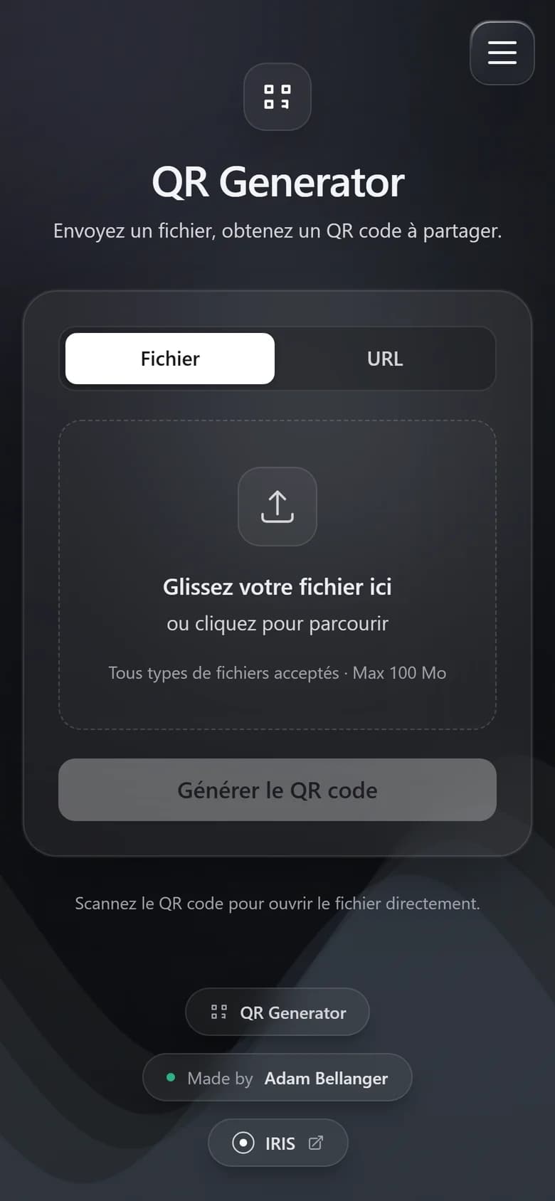 QR Drop on mobile